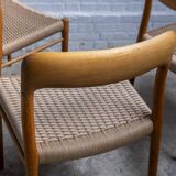 4x Niels Møller chair Model 75 in Oak, 1960s Denmark