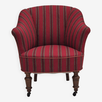 Années 1950, chaise longue danoise, état d'origine, meuble en laine rouge.
