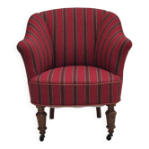 Années 1950, chaise longue danoise, état d'origine, meuble en laine rouge.