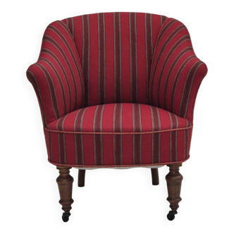 Années 1950, chaise longue danoise, état d'origine, meuble en laine rouge.