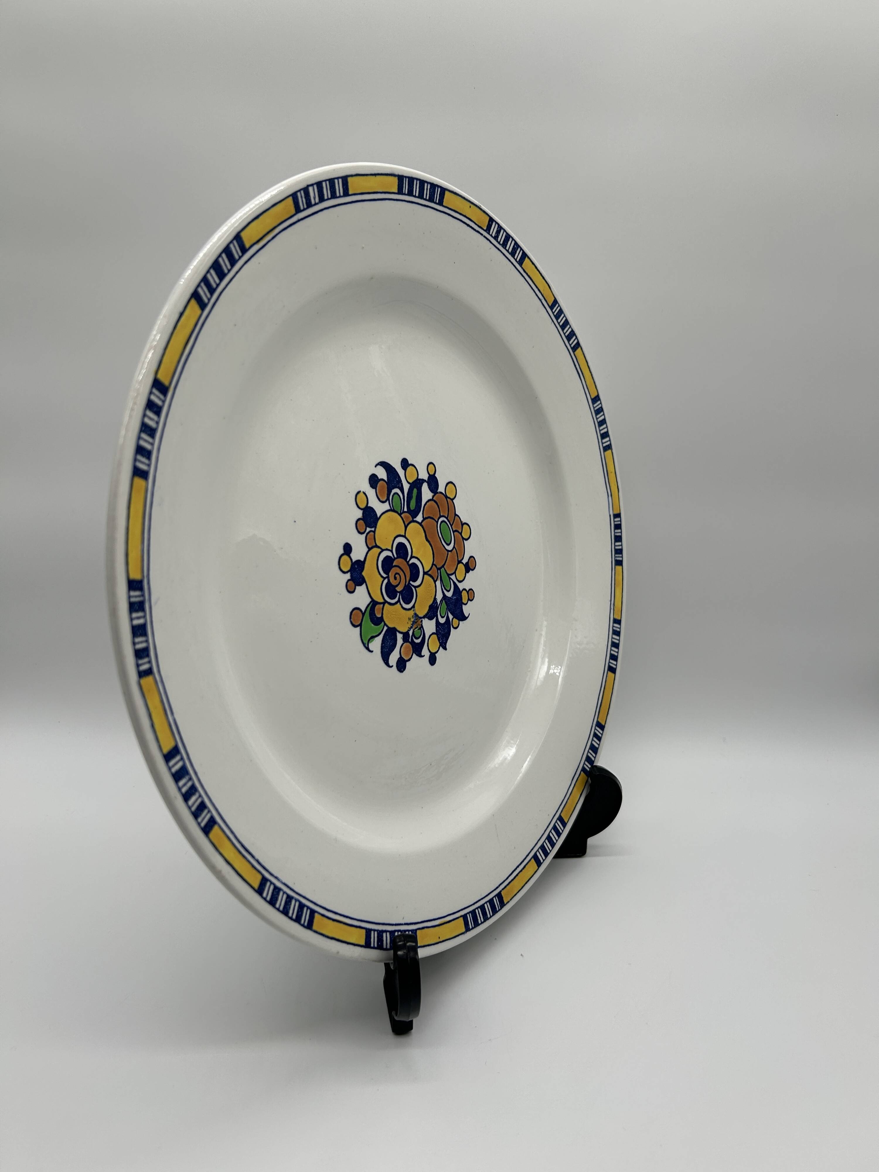 Large art deco plate - boch freres - d1049