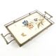Art Nouveau tray, silver-plated brass, white porcelain, Austria, early 20th century