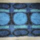Large Danish Abstract Blue Wool Rya Rug in Ege Style