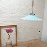 Soft blue pleated Opaline