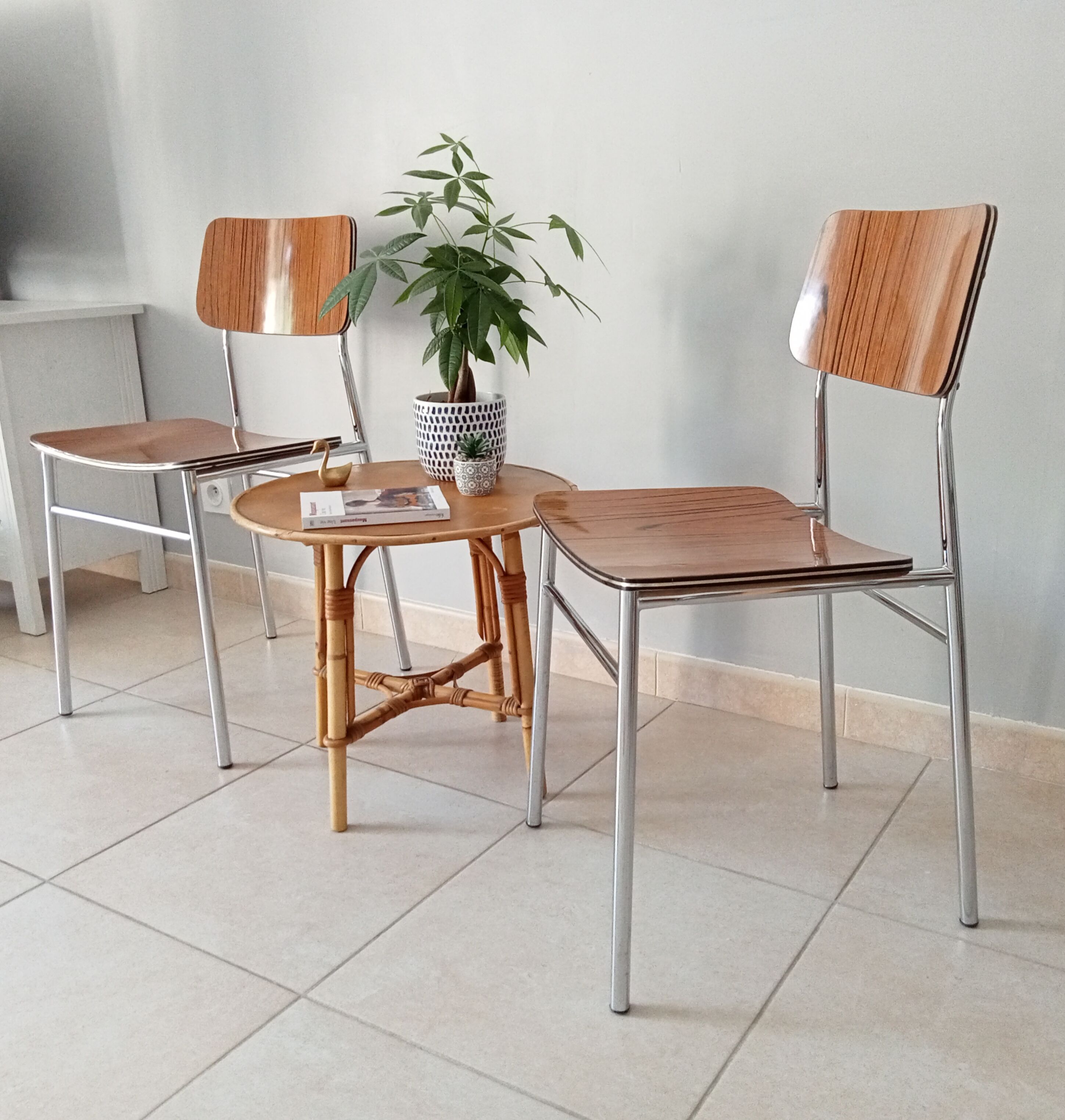 Pair of chairs in formica 60s