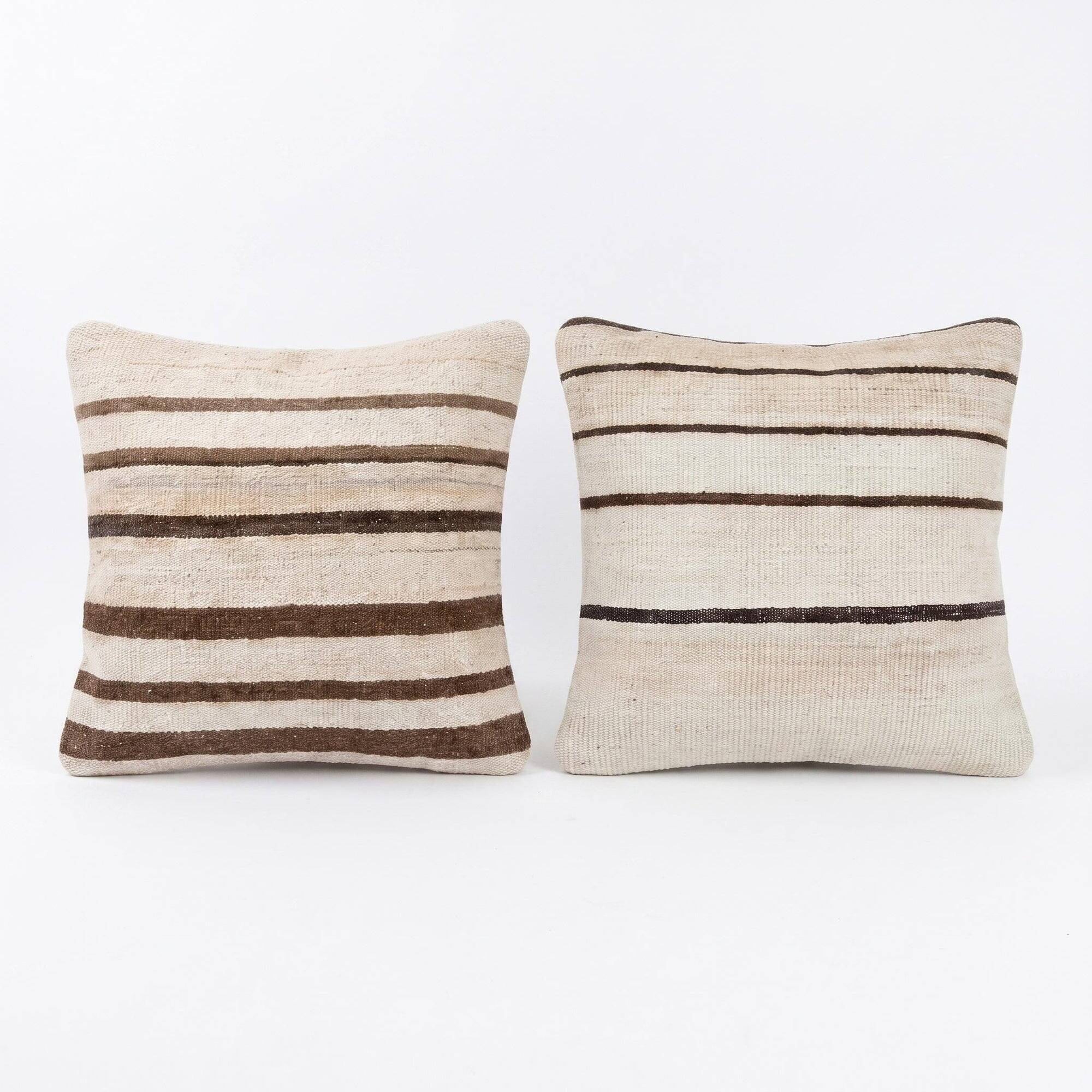 Set of 2 vintage kilim cushion covers 48x51 cm