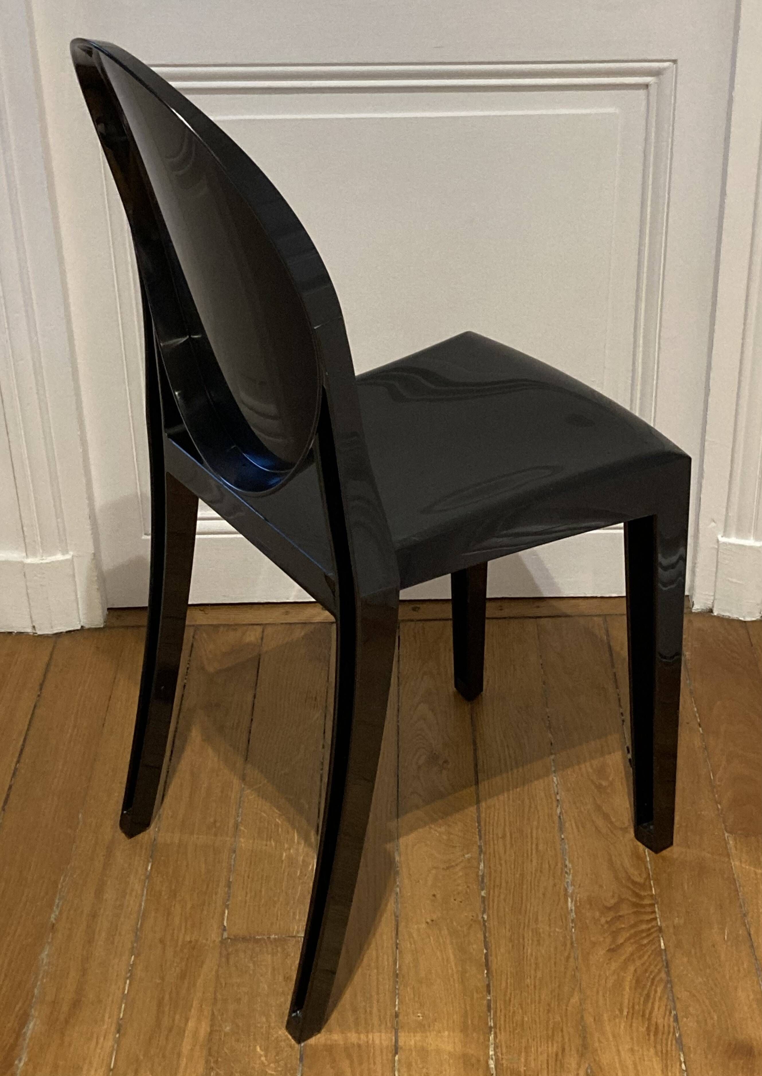 Victoria Ghost Chair by Philippe Starck for Kartell – Glossy Black