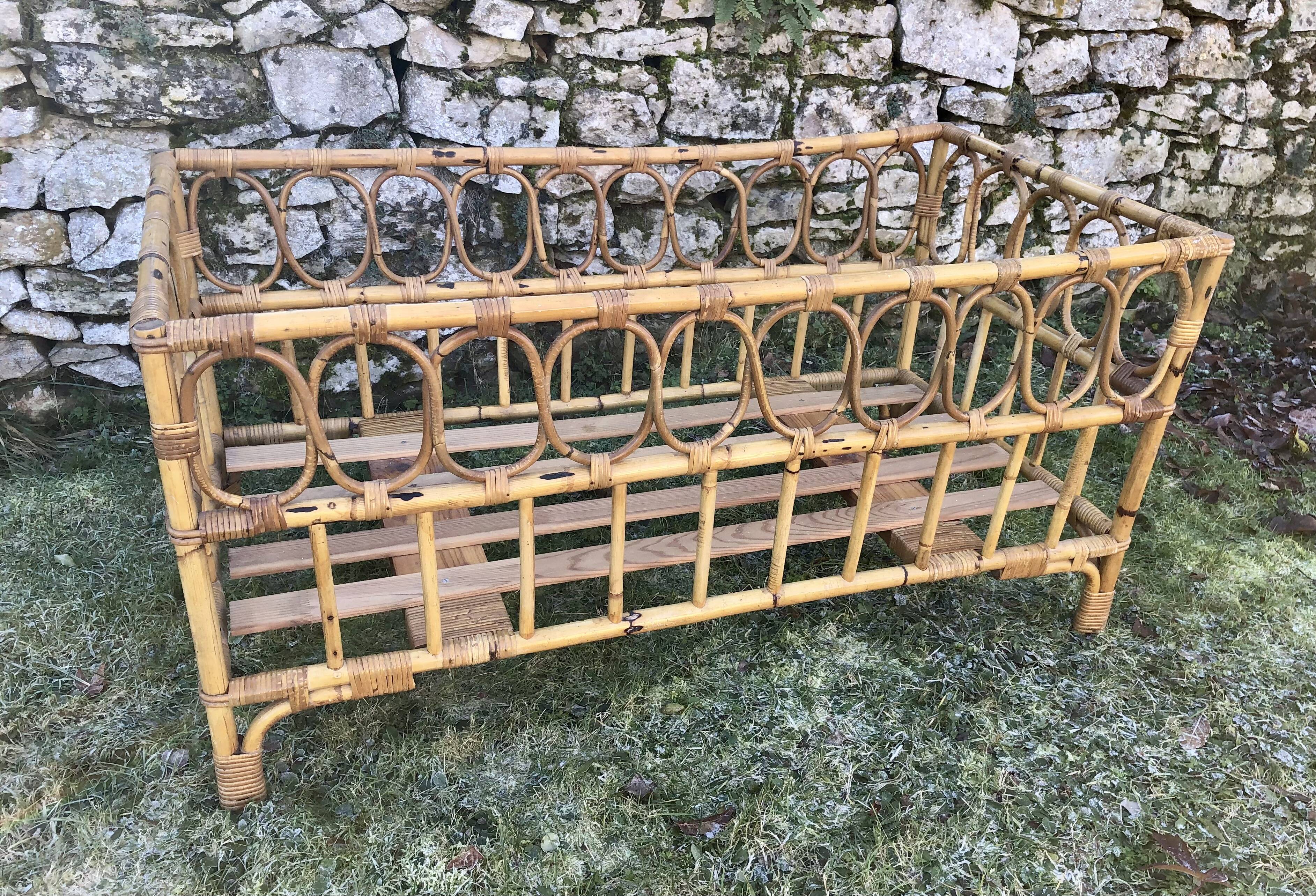 Children's rattan bed