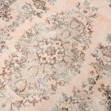 Tapis Vintage Floral Classique Fait Main 5x9 Marron Beige, 167x283Cm SK 5465