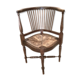 Fauteuil bois assise paille, de type couillard