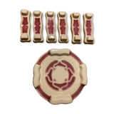 Set of 6 knife holders and one bottle underside