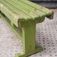 Vintage wooden bench grass green garden bench 140 cm