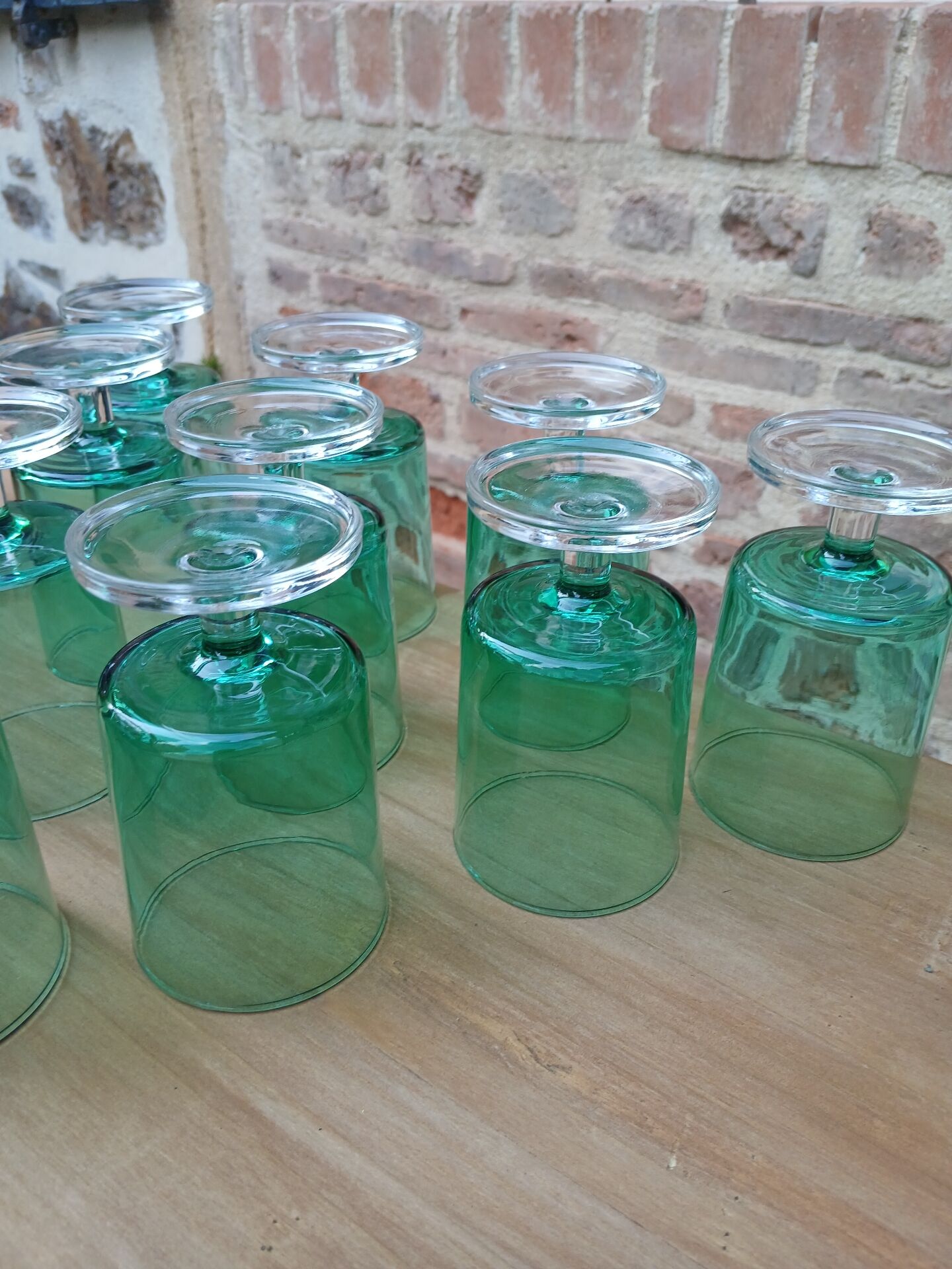 10 antique Luminarc stemmed glasses
