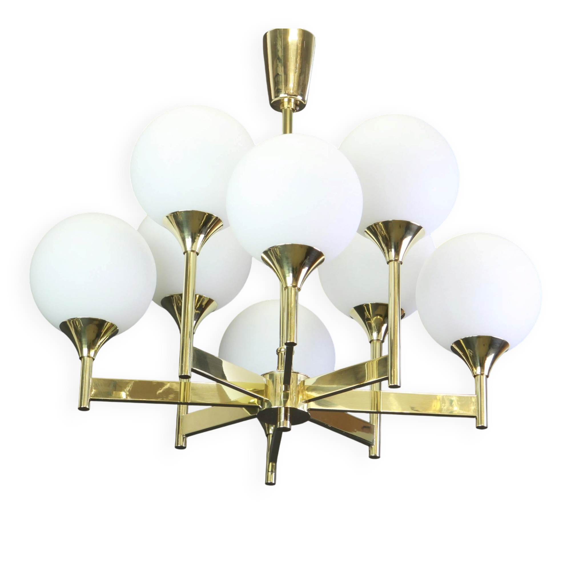 Grand magnificent Sputnik chandelier by Kaiser, Germany, 1970s.
