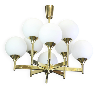 Grand magnificent Sputnik chandelier by Kaiser, Germany, 1970s.