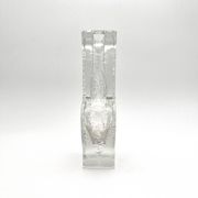 Brutalist Vase Ingrid Glashütte 3085 Transparent Glass 70s