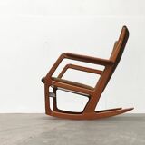 Mid-century model 100 rocking chair in Danish teak by Søren Georg Jensen for Kubus Møbler, 1960s.
