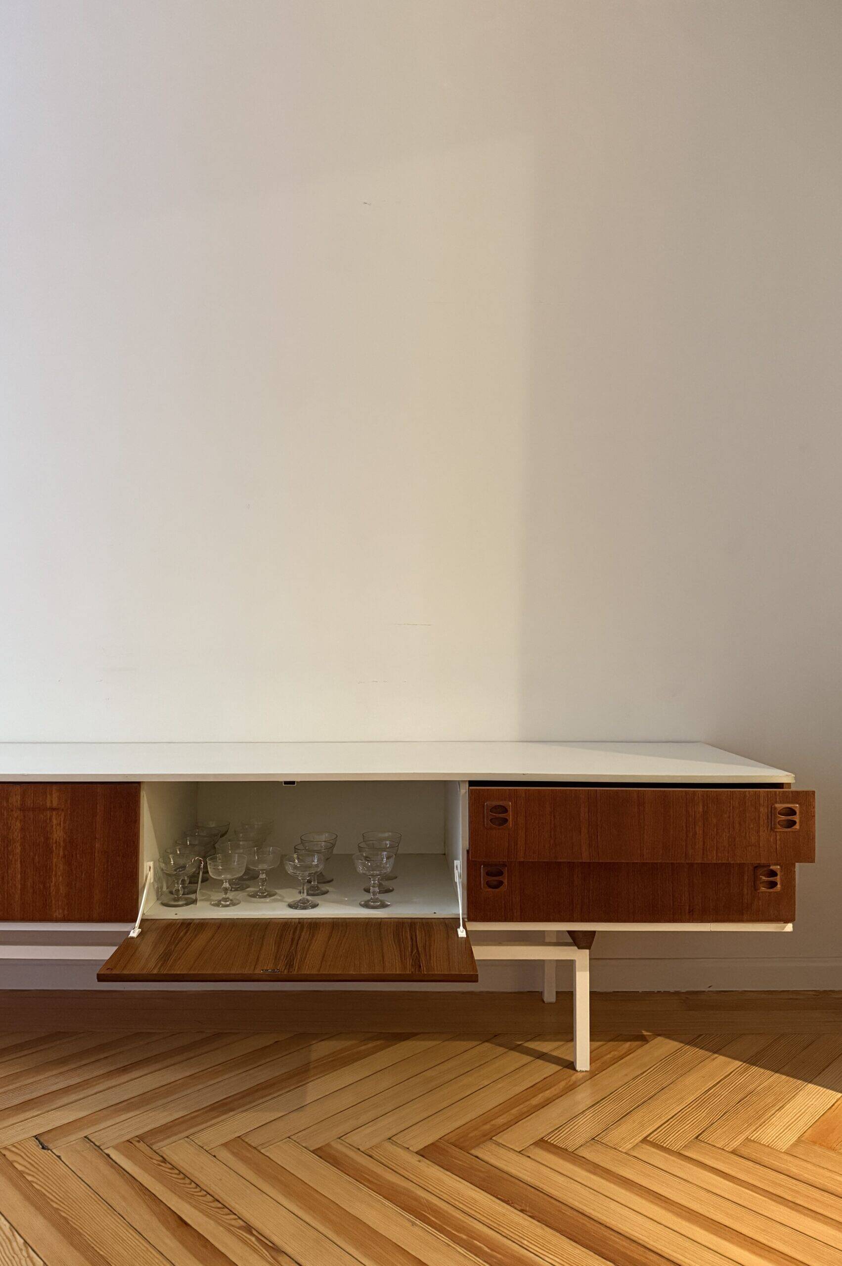 Teak and metal sideboard