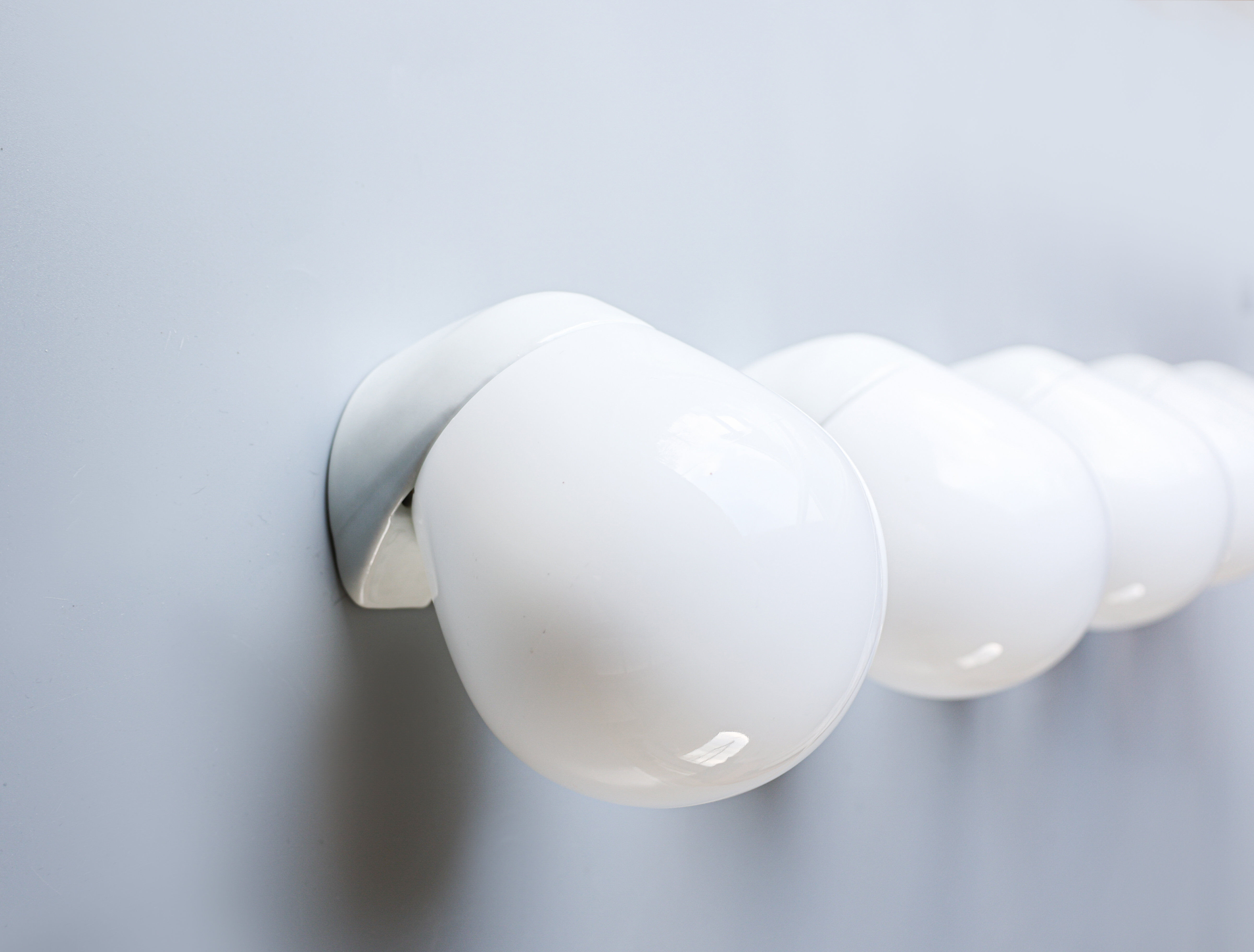 Wilhelm Wagenfeld, ceiling lights, porcelain, 1950s.