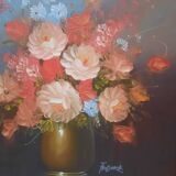 Peinture  fleurs dans un vase