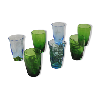 Vintage blue shot glasses