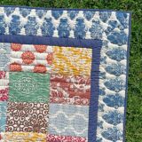 Retro colorful fleece bedspread