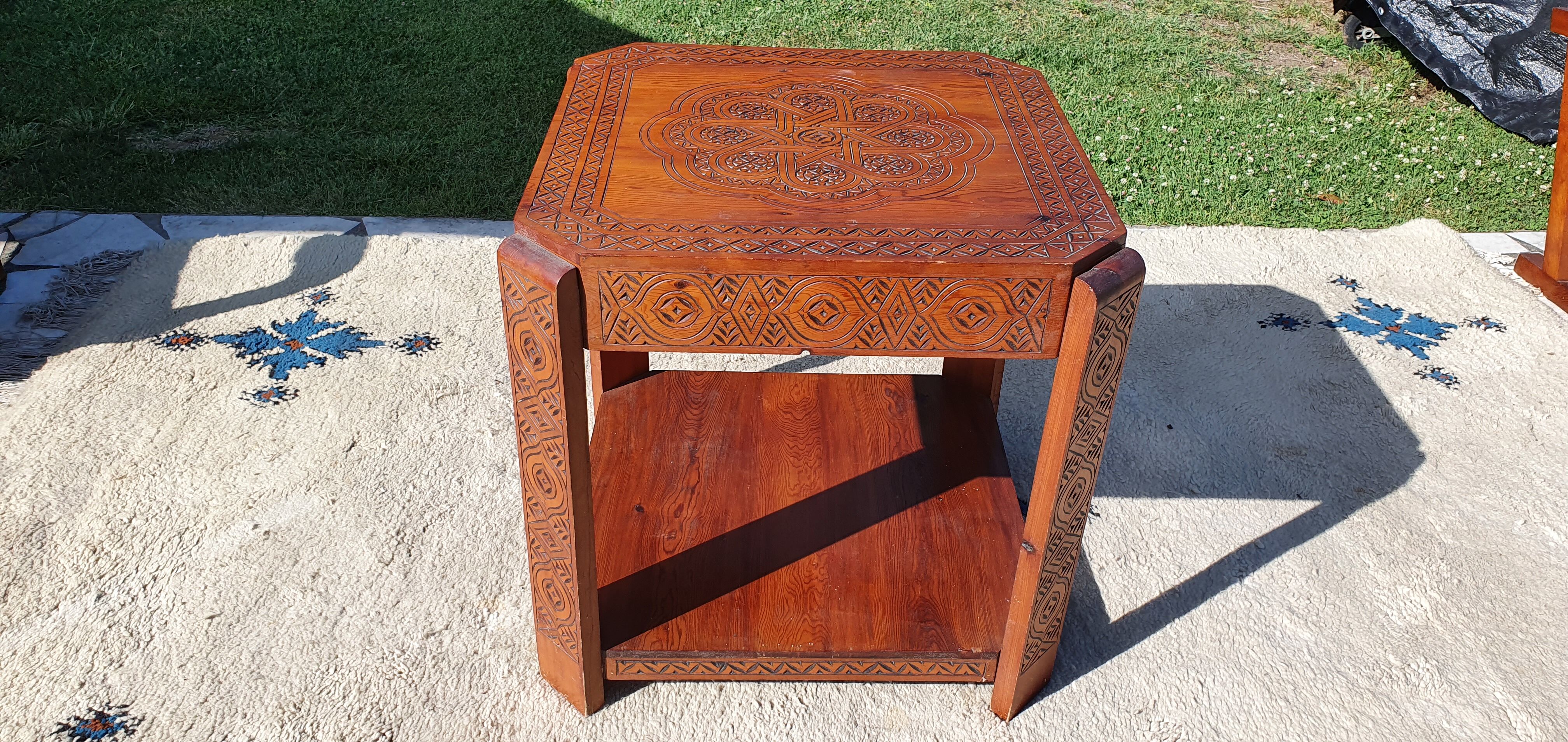 Table pedestal table art deco Morocco 1920