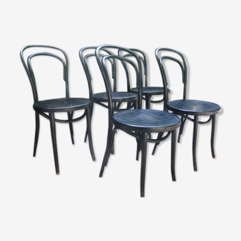 Lot de 5 chaises bistrot anciennes