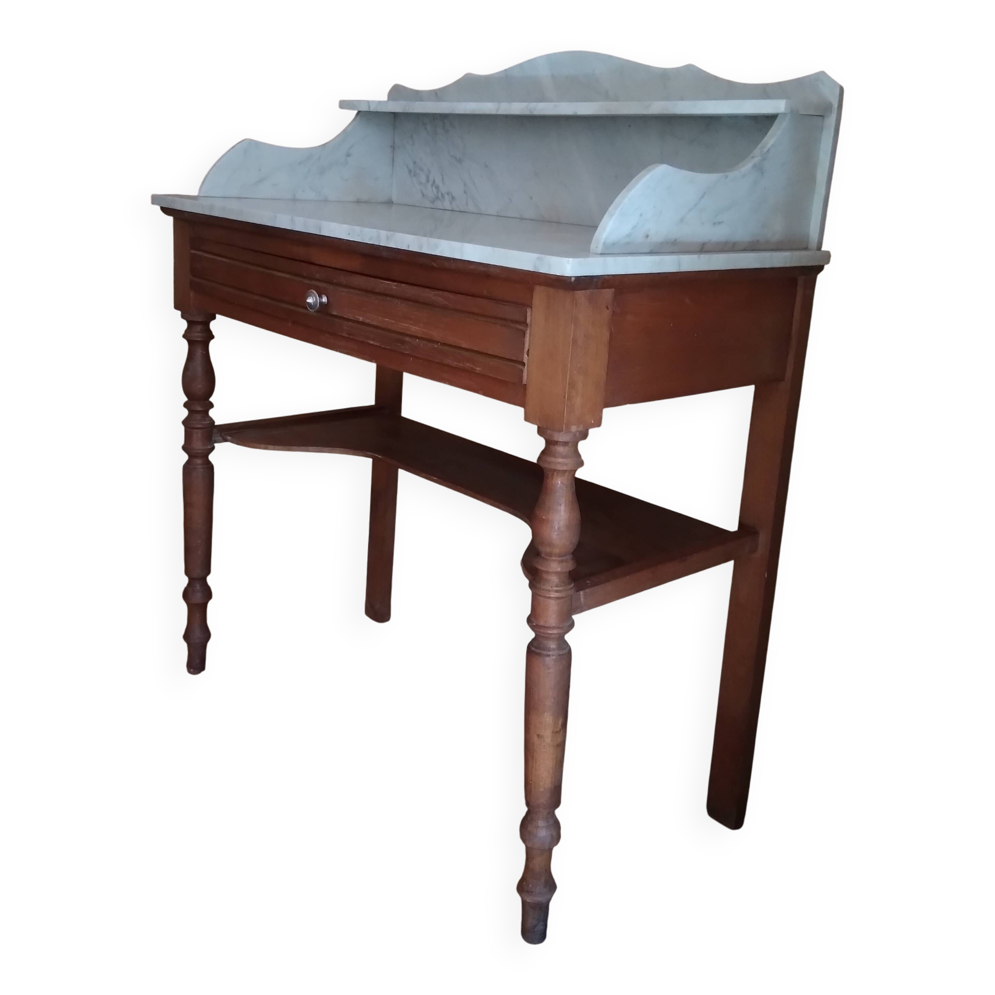 Dressing table, vanity unit in wood and marble 90x18 CM
