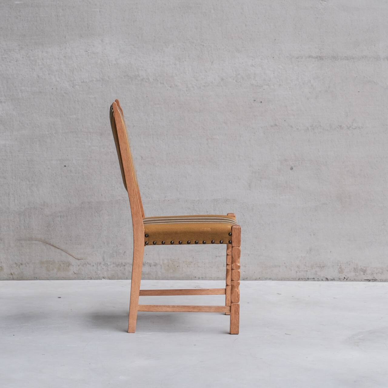 Danish Mid-Century Oak Upholstered Dining Chairs (6)