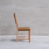 Danish Mid-Century Oak Upholstered Dining Chairs (6)