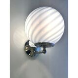 Contemporary Blue Swirl “Rods” Murano Glass Wall Sconces - Set of Two