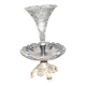Romantic centrepiece – tulip-shaped glass vase with silver-plated metal from 1900