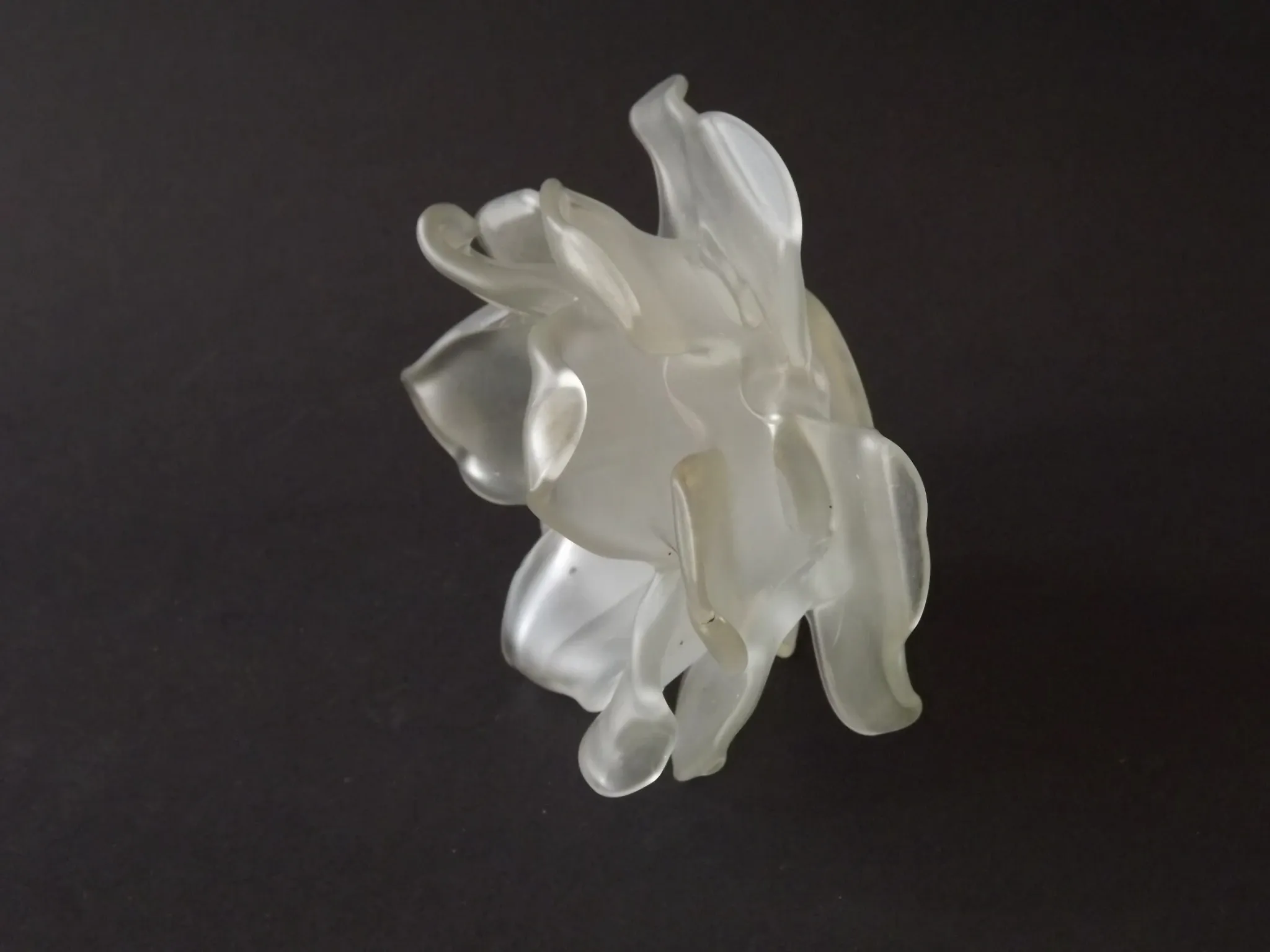 Vintage Art Deco Frosted Satin Glass Rose Flower Lamp Shade