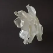 Vintage Art Deco Frosted Satin Glass Rose Flower Lamp Shade