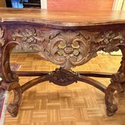 Antique carved wooden console – Louis XIV style – floral decoration