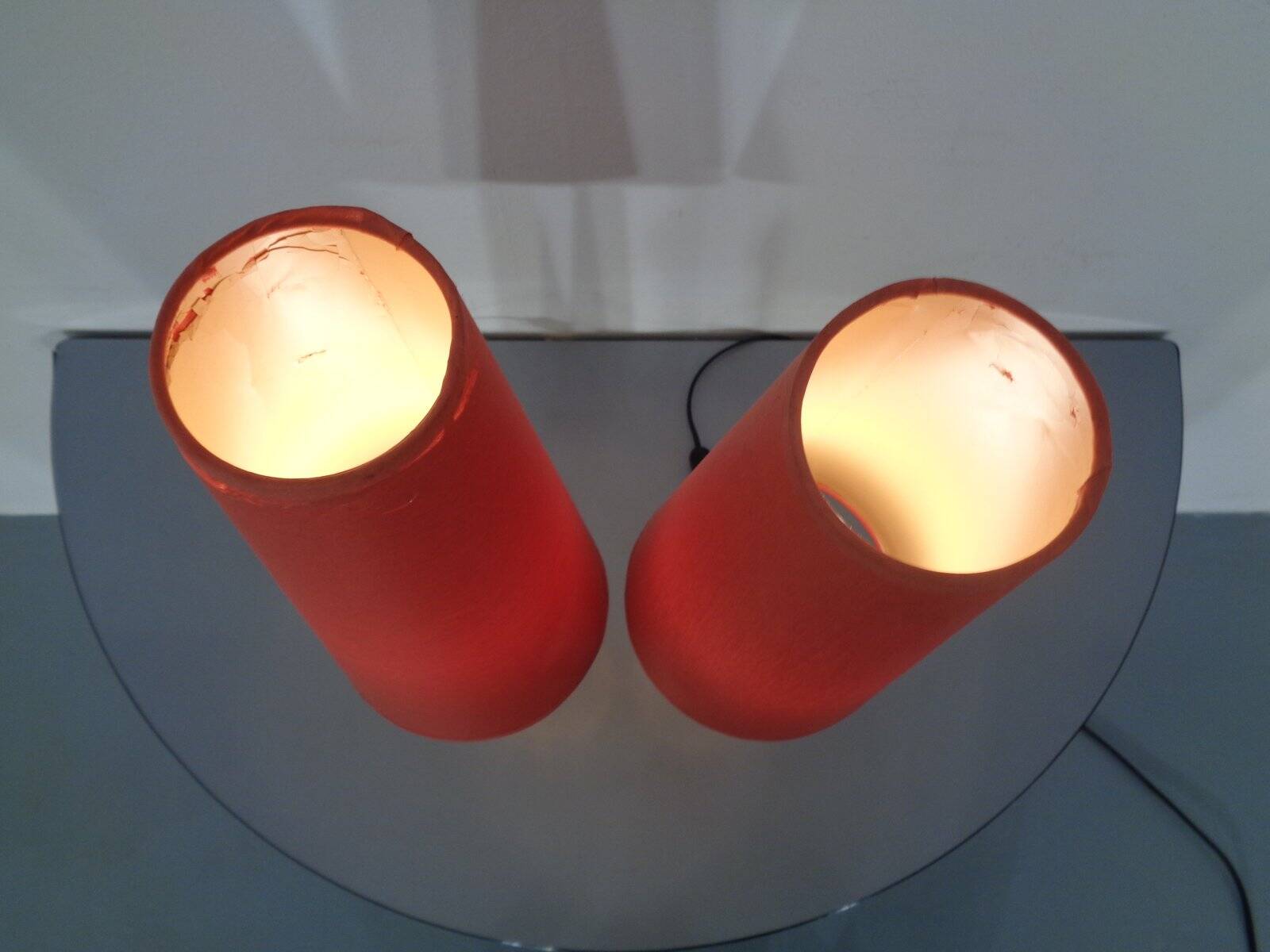 Mid-Century Filigree Danish Teak Table Lamps, 1950s, Set of 2