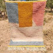 Multicolored handcrafted Berber wool rug, size 150 x 250 cm