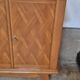 Enfilade 4 portes 1950-1960 pieds compas merisier