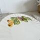 Vintage fruit pattern slip cake presentation dish