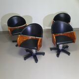 4 x '80s Italian barber chair, height adjustable