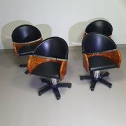 4 chaises de barbier italiennes des années 80, réglables en hauteur