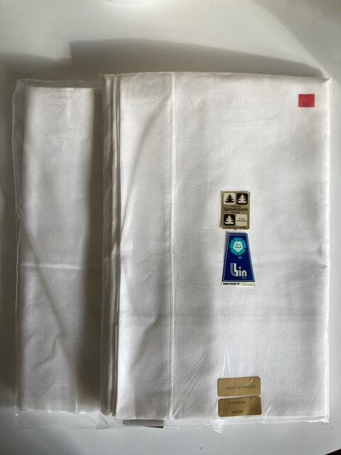 Pair of linen sheets twin beds in Gerardmer canvas reserve linen 1970