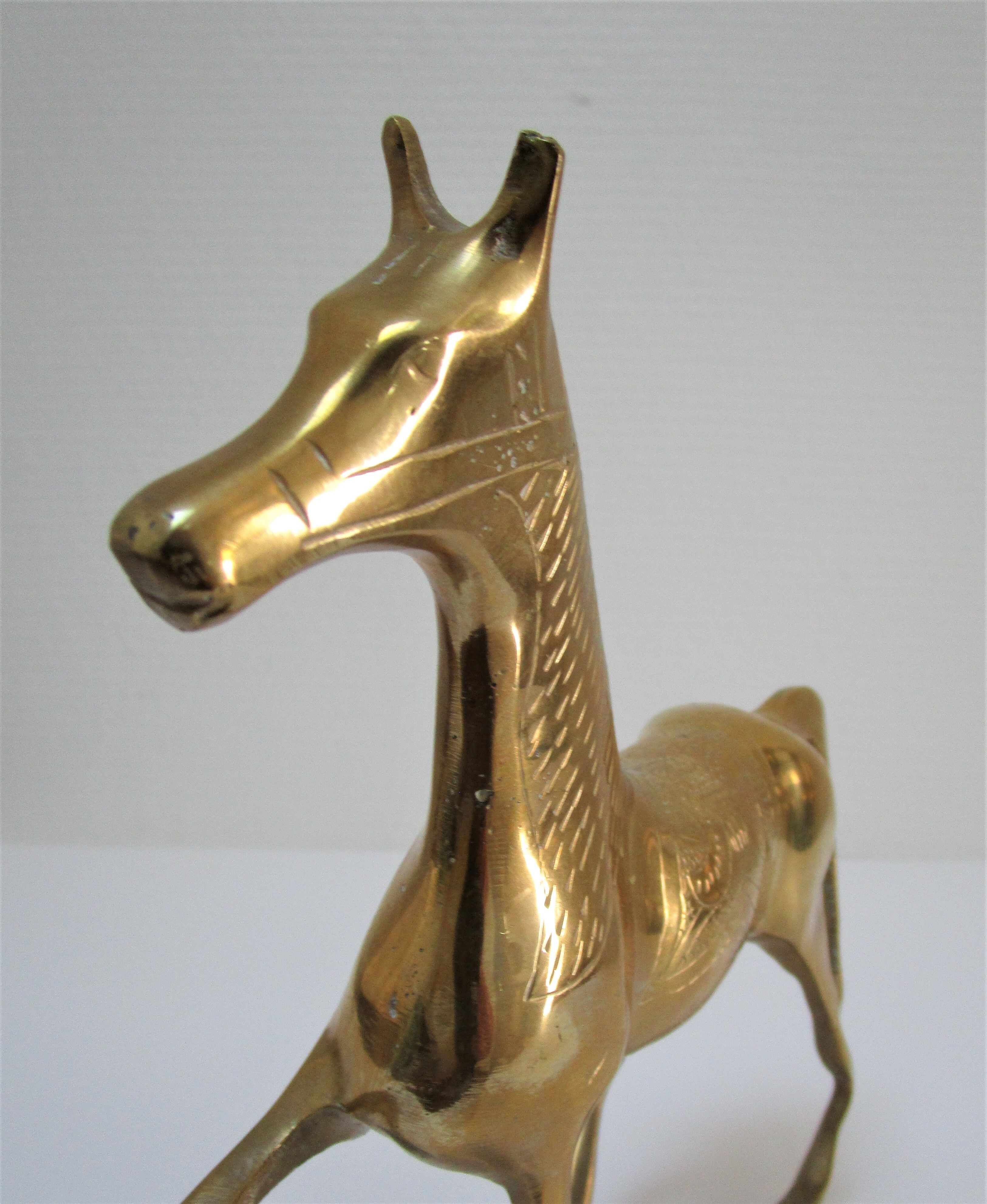 Vintage solid brass horse