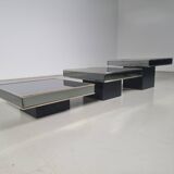 3-piece set of mirrored cocktail tables cidue, 1970
