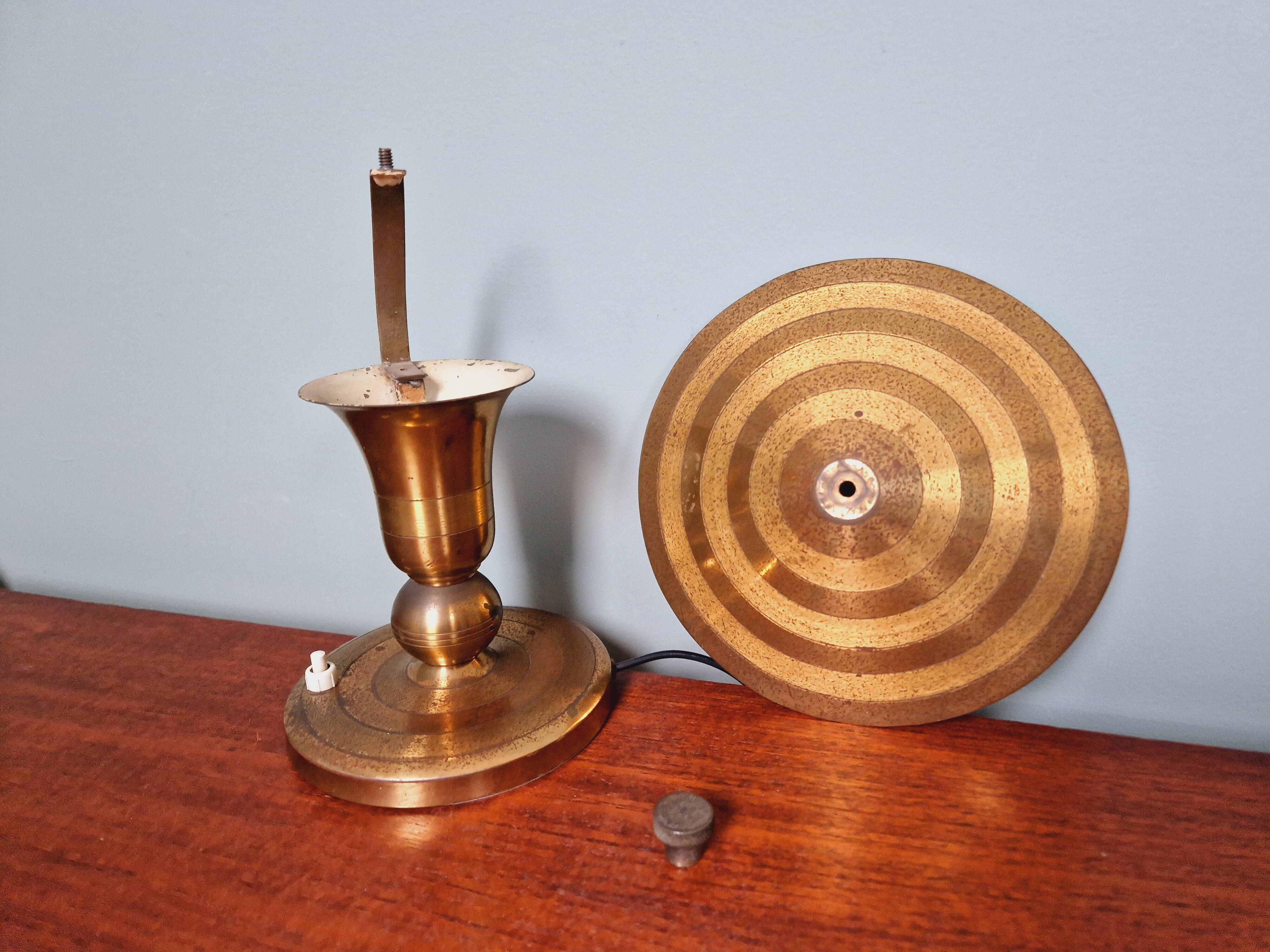 Lampe Art Déco en laiton, années 1920-30