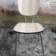 Series of 4 old formica chairs white grey + feet compass metal chrome 70's