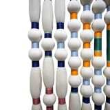 Contemporary Art Tapestry in Ivory and Multicolored Cotton, North American