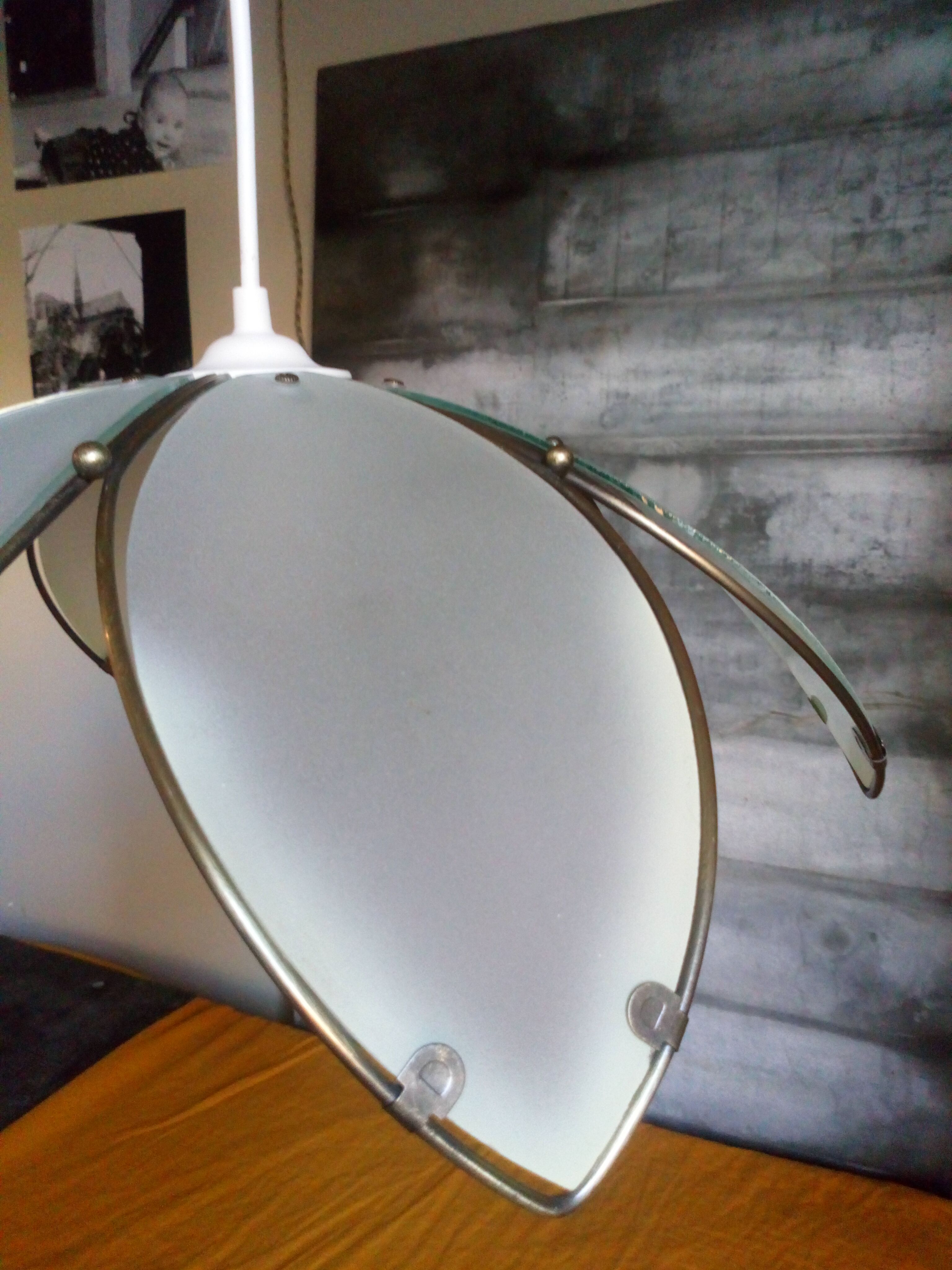 Daisy suspension shortbread glass and vintage brass