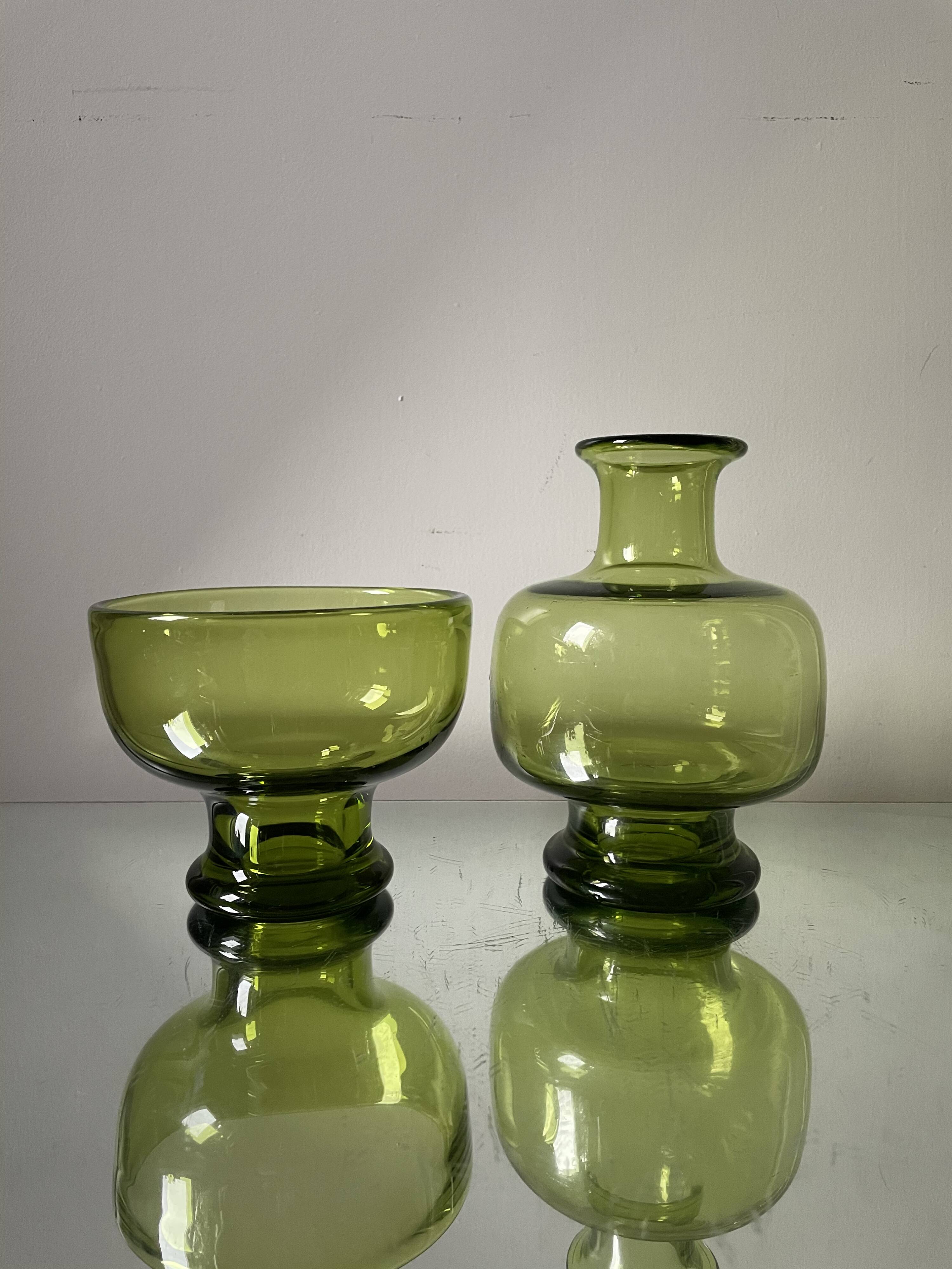 Pair of 1960’s danish glass by Per Lutken